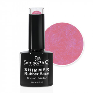 Shimmer Rubber Base SensoPRO Milano - #14 Musical Rose Shimmer Blue, 10ml