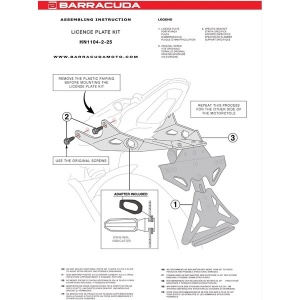 Kit suport numar de inmatriculare BARRACUDA specific OEM HONDA HORNET 1000 (2025) - Img 2