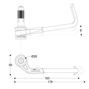 Protectie maneta frana sau ambreiaj BARRACUDA LEVER PRO-TECT VR46 - reversibil (1buc) - Img 3