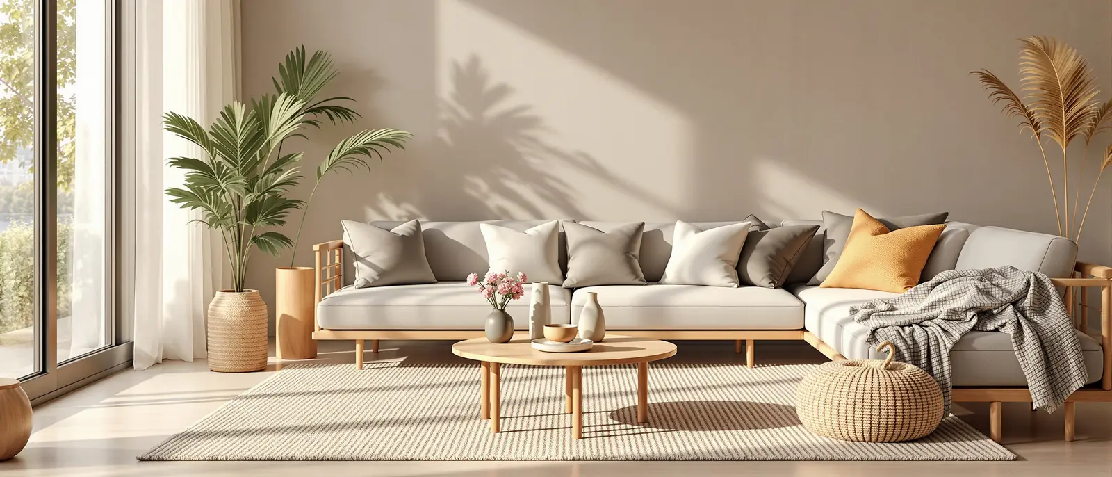 Minimal Scandinavian interior with tactile textiles and balanced decor