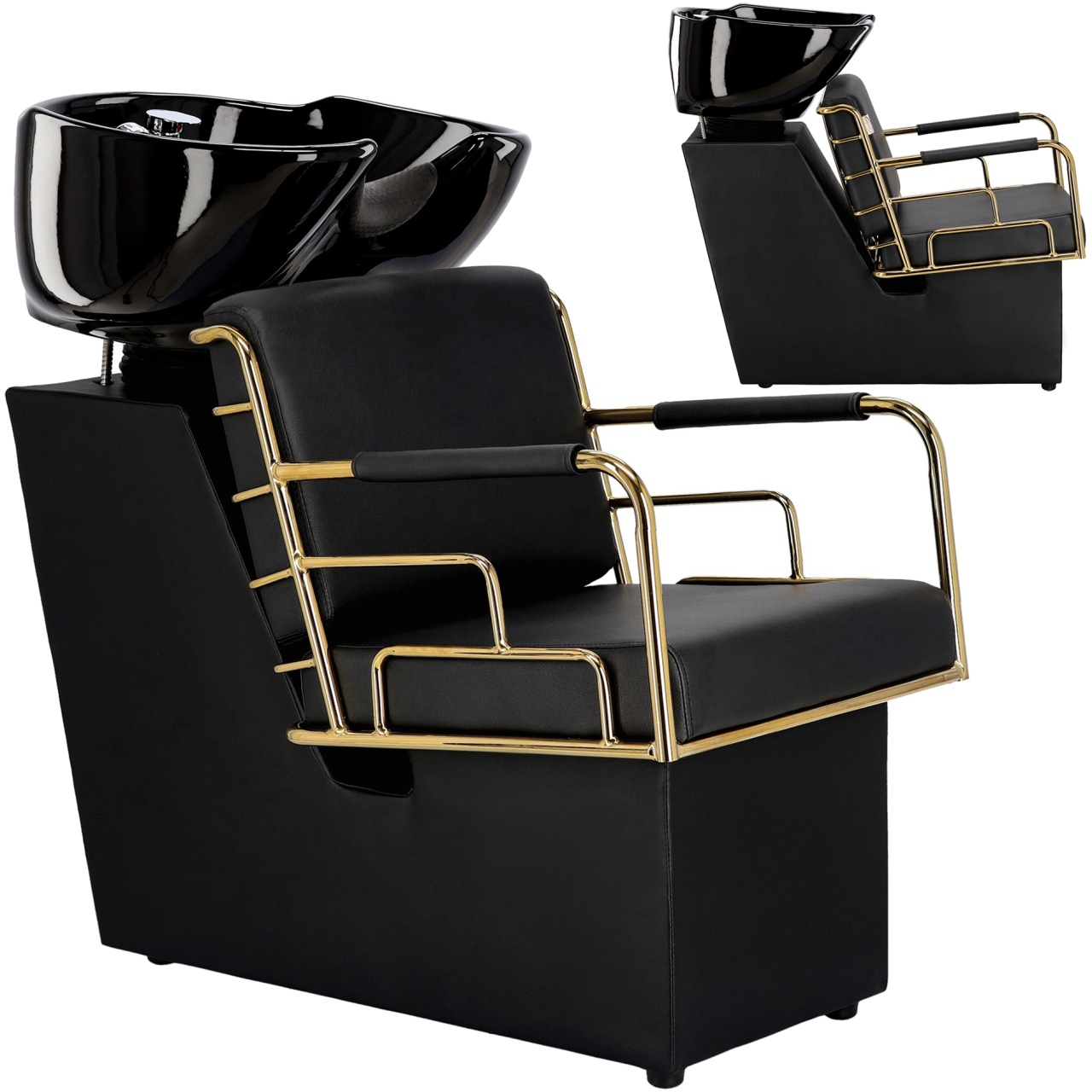 Set complet Mobilier frizerie cu scaun coafor, scafa, oglinda Led
