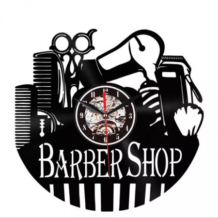 Ceas decor pentru perete frizerie coafor Barber Shop Model retro Vinil
