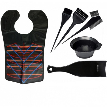 Kit vopsit parul cu pelerina reutilizabila, paleta balayage, bol si pensule pentru vopsea