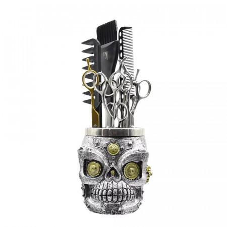 Organizator frizerie Ardette, cap schelet, suport pentru foarfeci salon barber