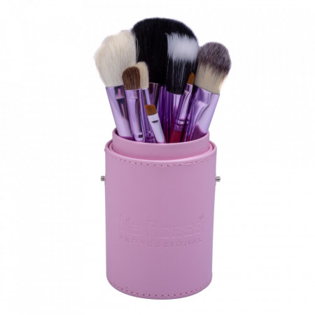 Set 12 pensule machiaj Lila Rossa cu suport conic pentru depozitare