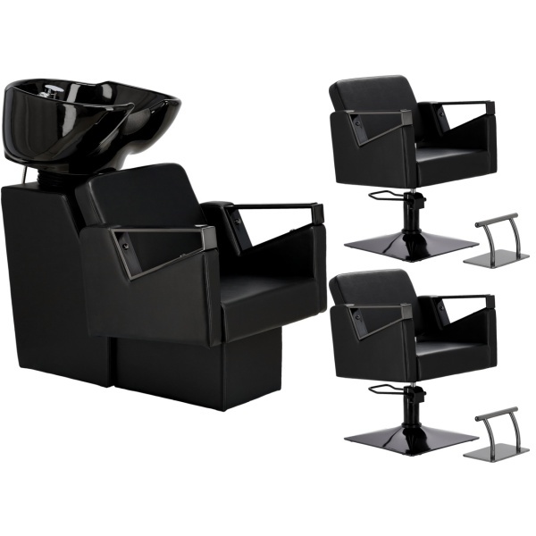 Mobila salon infrumusetare cu scafa coafor si 2 scaune coafor