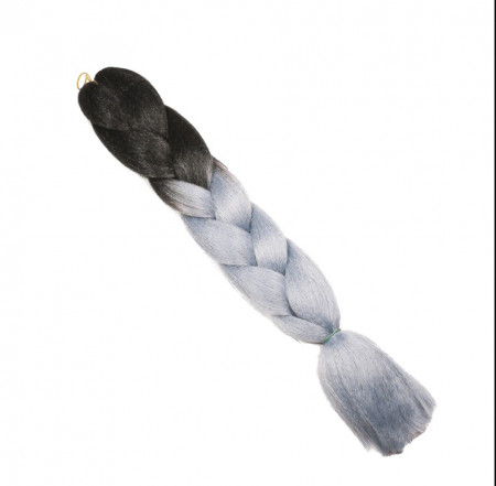 Extensii par sintetic coada jumbo ombre pentru impletituri negru gri