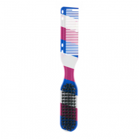 Perie barba dubla, de buzunar, cu pieptene barber, pentru fade