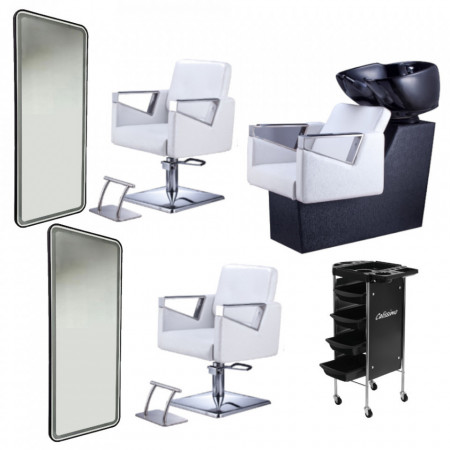 Dotare completa mobilier pentru salon coafor frizerie BASIC SDA02