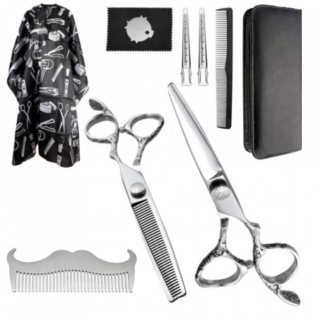 Set foarfeca de tuns si filat Ardette, Damino01, Inox, Retro design, marime 6", maner sculptat