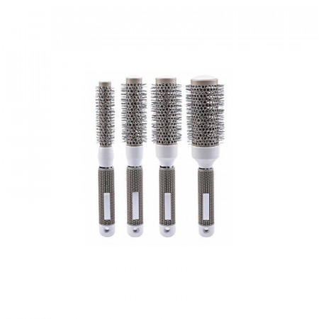Set kit 4 perii nano ceramice ionice rotunde pentru coafor frizerie profesionale