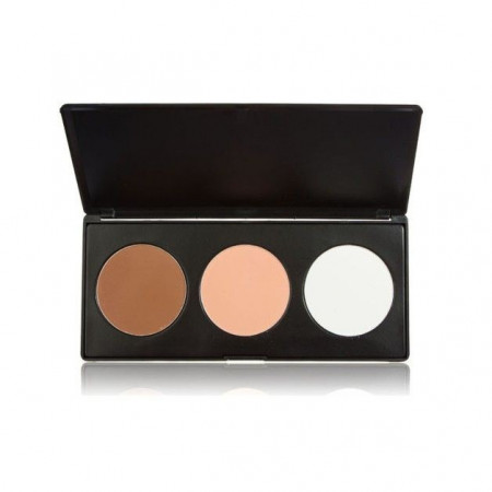 Trusa paleta pudra conturing contur iluminare si blush 3 culori