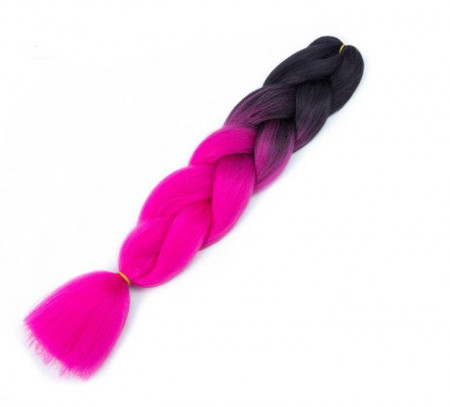 Extensii par sintetic coada jumbo ombre pentru impletituri negru roz