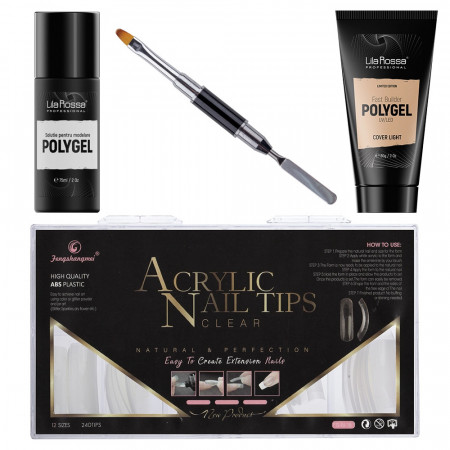 Kit Polygel Premium Cover Light