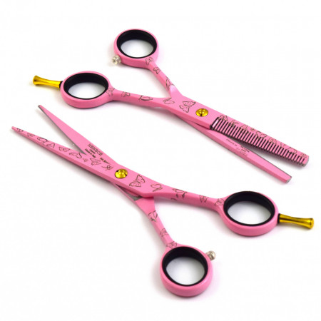 Set foarfeca de tuns si filat, Henbor Golden Line, Butterfly Line, pentru frizerie