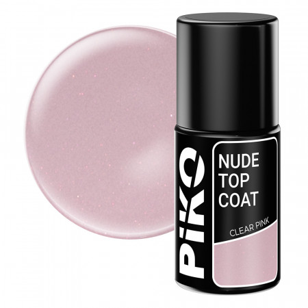 Top coat Piko, Nude Top, 7 ml, Clear Pink, roz deschis