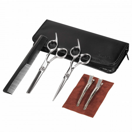 Set foarfeca de tuns si filat Vintiago 6" pentru frizerie coafor salon inox piepten carbon