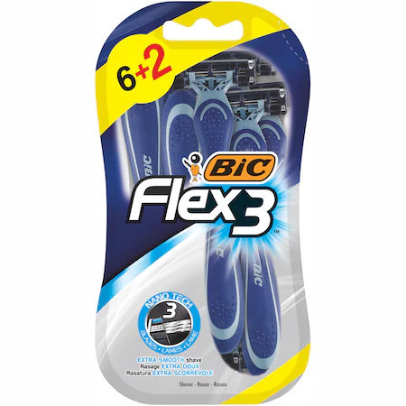 Aparat de ras BIC Flex3, Barbati, 8 buc unica folosinta