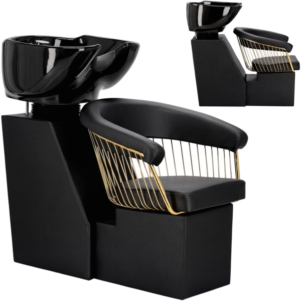 Scafa frizerie coafor, neagra cu auriu, Quinn