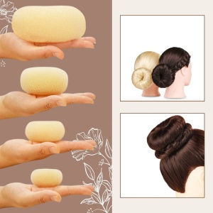 Burete pentru Coc Blond M – Donut pentru Păr, Accesoriu pentru Coc și Volum - Img 2