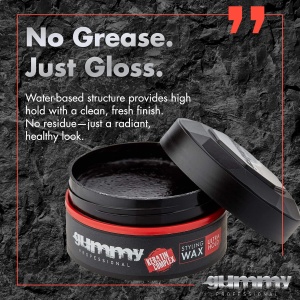Ceară de păr - Gummy Professional Hair Styling Wax Ultra Hold 150ml – Fixare Extra Puternică, Complex cu Keratină - Img 4