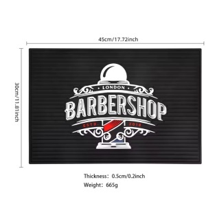 Covoras barbershop, cauciucat, pentru ustensile frizerie, 45x30 cm - Img 5