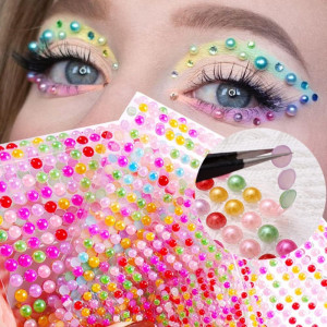 Cristale strasuri pentru machiaj, adezive, multicolore, pentru makeup sau frizerie - Img 1