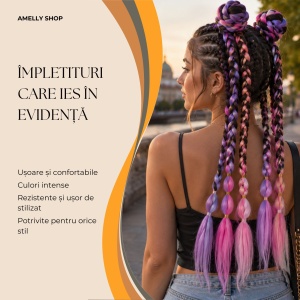 Extensii par sintetic coada pentru impletituri mov - Img 3