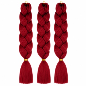 Extensii Păr Sintetic Jumbo pentru Împletituri Afro – Burgundy Velvet - Img 2