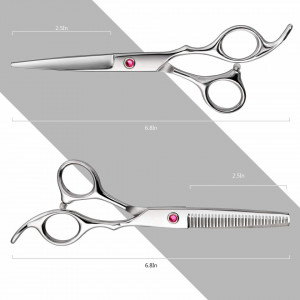 Kit complet frizerie coafor Seno05 cu foarfeca tuns filat pelerina pamatuf pulverizator tuns - Img 4