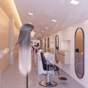 Manechin coafor cu par lung, des, roz ombre, cu suport, CPRO - Img 7