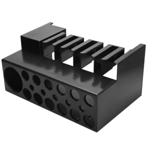 Organizator frizerie profesional Negru, pentru perii coafor, masini de tuns, fixare pe masa sau de perete - Img 6