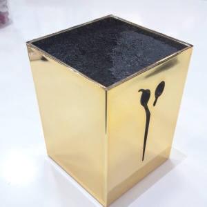 Organizator frizerie și coafor, auriu gold, 8x7x11cm, pentru foarfece, piepteni, clame - Img 2