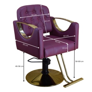 Pachet Mobilier Coafor Bordo cu Auriu – Scafa frizerie cu 2 Scaune coafor rosii Lux, 2 Oglinzi Led si Ucenic - Img 10