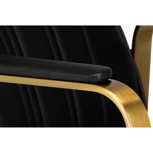 Pachet mobilier salon cu scaun coafor, scafa frizerie, oglinda Led, ucenic, Negru cu Auriu - Img 2