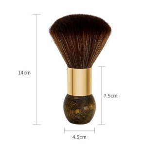 Pamatuf frizerie profesional cu maner din lemn, peri desi, calitate premium, finisaje gold - Img 3