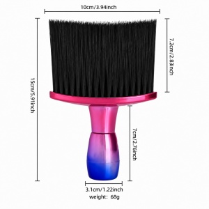 Pamatuf frizerie profesional cu maner, Fuxi cu Albastru Metalizat, peri densi, 10x15cm - Img 2