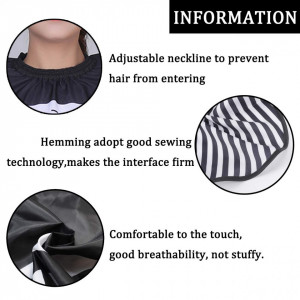Pelerina manta pentru frizerie coafor lunga cu elastic barber shop neagra cu imprimeu - Img 5