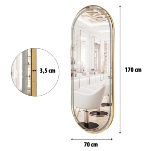 Post de lucru coafor dotare mobilier salon coafor Oglinda LED PS006. margine aurie - Img 4