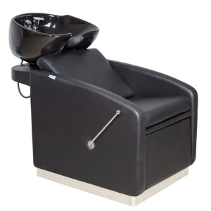 Scafa coafor si frizerie profesionala, bazin ceramic negru, suport picioare rabatabil