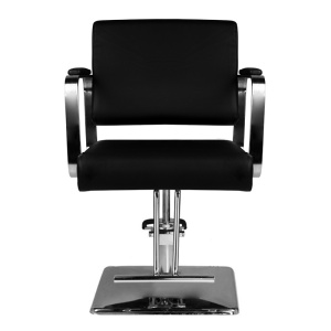 Scaun coafor profesional, reglabil cu pompa, negru cu silver - Img 4