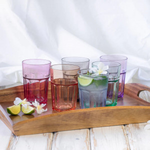 Set 6 pahare cocktail multicolore, LAV Coral Aras, 365 ml, 6 culori diferite, pastelate - Img 6
