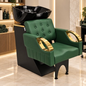 Set complet mobilier coafor Felicia, 9 piese – 2 scaune, 2 oglinzi, scafă, ucenici și taburete - Img 3