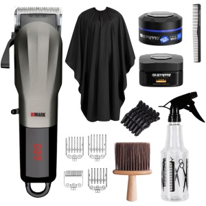 Set frizerie profesional WMARK NG-115 – Mașină de tuns + accesorii complete + produse styling - Img 1