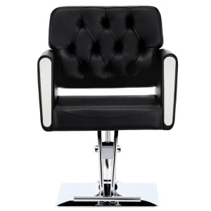 Set mobilier frizerie cu scafa, scaun coafor, oglinda Led, Negru cu Argintiu - Img 5