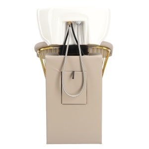 Set Mobilier salon înfrumusețare premium – 2 scaune coafor, scafă profesională, oglinzi LED aurii semiovale170x70 cm, cadouri incluse - Img 2