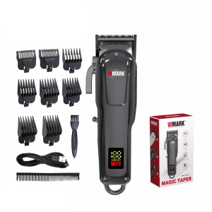 WMARK NG-1001 – Mașină de tuns profesională fără fir, 6600 RPM, lamă Zero Overlap, baterie 2500 mAh, autonomie 300 min, neagra