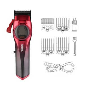 WMARK NG-9009 Mașină de tuns profesională – Motor 10.000 RPM, Lame DLC 5CR15, Baterie 2500 mAh, Red