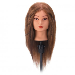 Cap practica manechin coafor cu par Natural 100% Uman, Rezistent la temperaturi, 40 cm - Img 1
