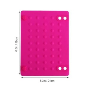 Covoras din silicon protectie termica pentru placa de par, ondulator, roz, 25x18cm - Img 5